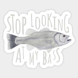 Funny Bass Fish Sticker